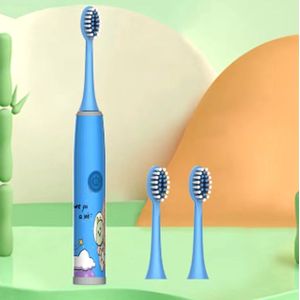 Sonische Baby Blauwe Elektrische KinderTandenborstel Kinderen - Baby, Peuter en kleuter - Inclusief 2 opzetstukken - 1 t/m 12 jaar - Blauw