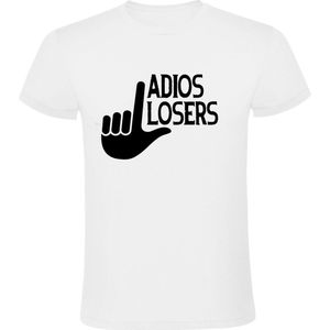 Adios Losers  Heren t-shirt | verliezer | spanje | mexico| doei | Wit