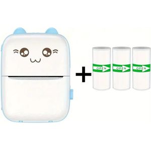 Instant printer blauw - inclusief 4 rollen thermisch papier