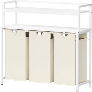 By Shayne ® Multifunctionele Wasmand met Drie Compartimenten en Twee Planken voor Optimale Organisatie