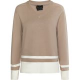 DreiMaster - Gebreide Trui - V-hals - Gerecycled Nylon - Contrasterende Strepen