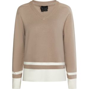 DreiMaster - Gebreide Trui - V-hals - Gerecycled Nylon - Contrasterende Strepen