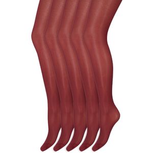 Glans panty | 35 Denier | Merk: Marianne | Maat: S t/m XXL | Kleur: Rood | 5 Paar