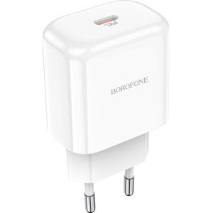 Borofone BN3 - Universele USB C Oplader - 20W - Geschikt voor Smartphones, Tablets, Etc - Wit