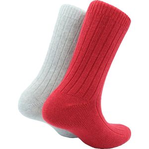 The Sockmaker sokken dames 36-41 - 2-pack Cashmere - duurzaam - Red and Grey