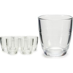 Set van 6x stuks kleine Espresso koffieglazen 90 ml zonder handvat - Transparant stevig kwaliteitsglas