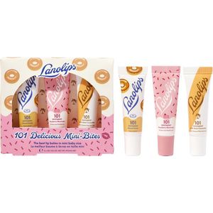 Lanolips 101 Delicious Mini Bites – Set van 3 Mini Multibalm Lippenbalsems – 3 x 3g – Natuurlijke Glans & Intens Hydraterend