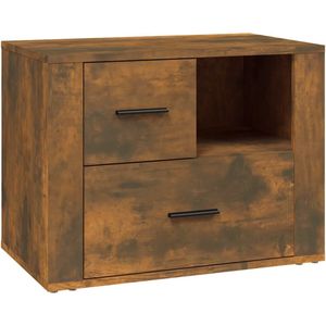 VidaXL Nachtkastje 60x36x45 cm - Bewerkt Hout - Gerookt Eikenkleurig