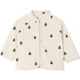 Baby - Vestje - Beige - Bedrukte Fleece - Lange Mouwen - Ritssluiting