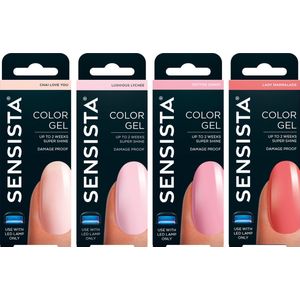 Sensista Rose Elegance Set - Color Gel - Gellak Voordeelset - Lichtroze - Roze - Gel nagellak voor LED lamp - 4 stuks