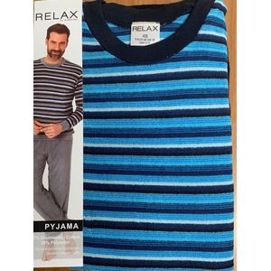 Normann badstof heren pyjama Relax 70133 - Blauw - XXL/56