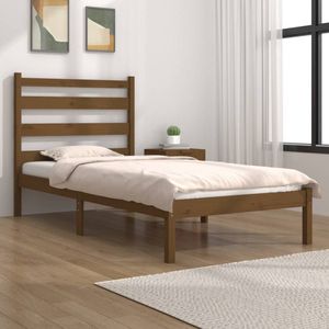 vidaXL Bedframe Grenenhout Honingbruin 100x200 cm Klassieke Bed Frame - Houten Bedframe - Grenenhouten Bedframe - Tweepersoons Bed - King Size Bed - Slaapcomfort - Luxe Bed - Design Bed - Moderne Slaapkamer