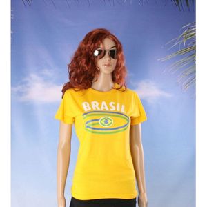 Geel Brazilie t-shirt dames L