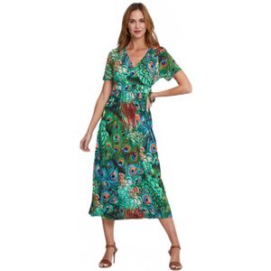 Lange jurk met wikkelhals