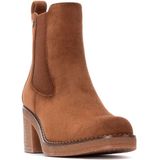 Refresh - 17303901 - Enkellaarsjes - Bruin - Casual - Ritssluiting - Hakhoogte 5 tot 8 cm