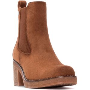 Refresh - 17303901 - Enkellaarsjes - Bruin - Casual - Ritssluiting - Hakhoogte 5 tot 8 cm