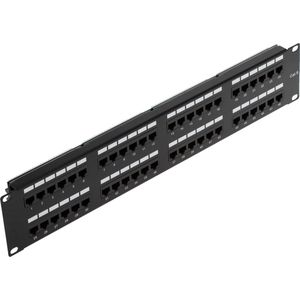 RackMatic - Patchpaneel 48 RJ45 Cat.6 UTP 2U zwart