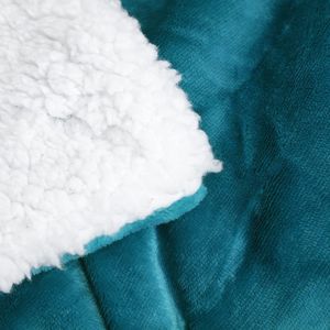 Sherpa Deken, turquoise, tweezijdige woondeken, knuffeldeken, extra dikke warme bankdeken, van Sherpa, 220 x 240 cm, super fleece deken als bankplaid of woonkamerdeken