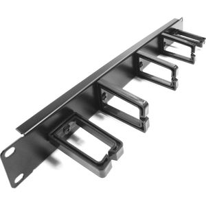RackMatic - Kabelgeleidingspaneel voor 19 ""1U-rackkast met 2 + 3 ringen voor kabelbeheer