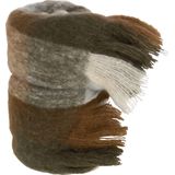 J-Line Plaid geruit - polyester - bruin & beige - 180 x 130 cm - woonaccessoires
