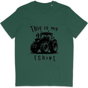Grappig T Shirt Heren en Dames - This Is My Tractor T Shirt - Groen - 3XL