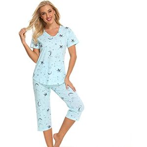 Damespyjama Set Katoen - Korte Mouwen Nachtkleding voor de Zomer