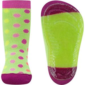Ewers Antislipsok - Lichtgroen & Donkerroze - Stippen Roze & Groen - Elastisch - Siliconenzool-29/30