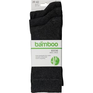 Apollo Bamboe 3P Sokken - Antraciet - Maat 35-38