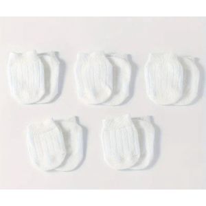 Kindersokken 5 paar 1-2 jaar kleur wit met antislip