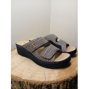 PODARTIS Dames Slippers, Romina Woven Navy, (SR631007) M: 38, W: 11