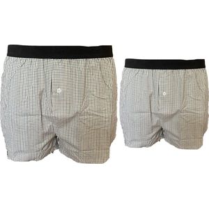 Embrator 2-pack mannen Boxershort Loose Fit geweven katoen o.wit/groen/zwart XL
