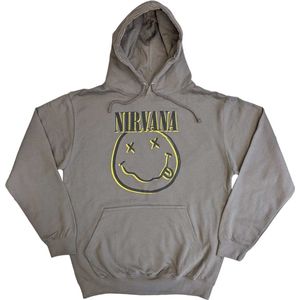 Nirvana - Inverse Happy Face Hoodie/trui - S - Grijs