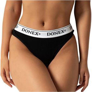 3 Pack DONEX® dames string - Katoen - Zwart - Maat S