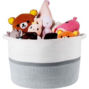 Grote opbergmand gevlochten wasmand - wasverzamelaar katoenen mandjes - wasgoed dekens babyspeelgoed - kinderkamer 55 x 35 cm Wicker Storage Basket (2-5)