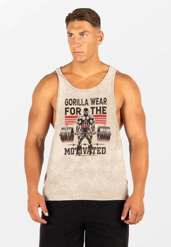 Gorilla Wear - Churchill Stringer - Verwassen Groen - Oversized Fit