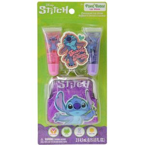 Disney Stitch Lipgloss Set met Portemonnee – Plantaardige Formule – 2x Lipgloss met Natuurlijke Ingrediënten – Leuk Cadeau voor Kinderen