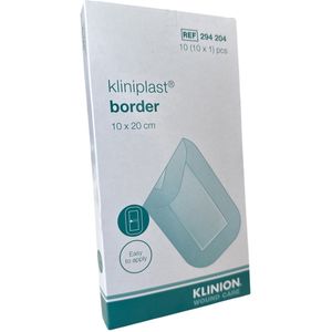 Klinion Kliniplast Nonwoven Border eilandpleister 10 x 20cm wit - 10 stuks steriel verpakt