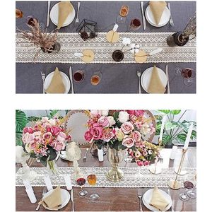 9,5 x 71 inch beige macramé tafelloper rechthoekig gehaakt kant elegant hol mesh tafelkleed voor rustieke boho bruiloft decoratie bruid & baby