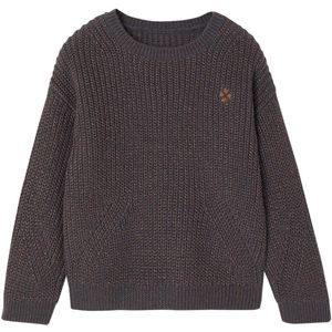 Gebreide Meisjestrui - Paars - Met Iriserende Badge en Parels