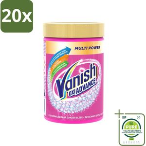 20 x Vanish Oxi Advance - Vlekkenverwijderaar Poeder - Zonder Bleek - Gekleurde Was - 600 Gram - Grootverpakking - Vlekkenverwijderaar - Waspoeder - Gekleurde Was - Vlekken Verwijderen - Actieve Zuurstof