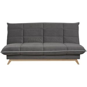 DUNLOPILLO Clic Clac TOUNDRA 3-seater - DUNLOPILLO Mattress thickness 13 cm - HR foam 35 kg/m3 - Grey fabric - 192 x 98 x 92 cm