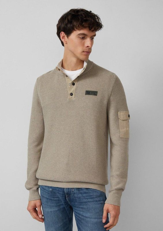 Gebreide Trui - Katoen - Troyer-kraag - Schipperstruien