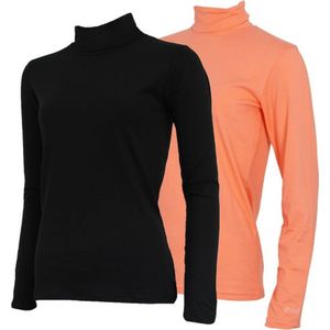 Campri - Skipully - Dames - Zwart/Salmon - 2-Pack