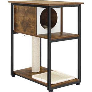 Krabpaal - Krabpaal voor katten - Kattenkrabpaal - Krabpalen - Kattenpaal - Kattenmeubel - 9.3 kg - Roestvrij staal - Bruin -Zwart - 59 x 36 x 67 cm