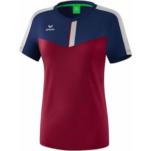 Erima Squad T-Shirt Dames New Navy-Bordeaux Grijs Maat 36