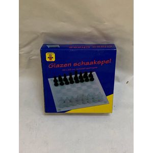 Glazen schaakset 20x20 cm Longfield games