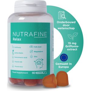 Nutrafine - Relax Gummies - 60 Kauwtabletten - 5-HTP - Rhodiola - Magnesium - B-Vitamines