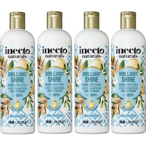 Inecto - Argan Conditioner - 4 Pak - Zijdezacht haar - Natuurlijk - Zuivere Arganolie