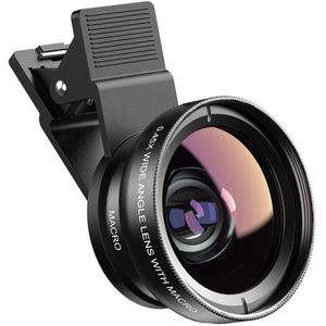 Somstyle 2-in-1 Smartphone Lens Kit - Clip On voor Mobiele Telefoon - Groothoek 140° & 12.5X Macro - Zwart