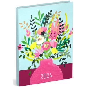 Lannoo Graphics - Diary 2024 - Agenda 2024 - PAPER SALAD - Flowers - 7d/2p - 4Talig - 110 x 150 mm